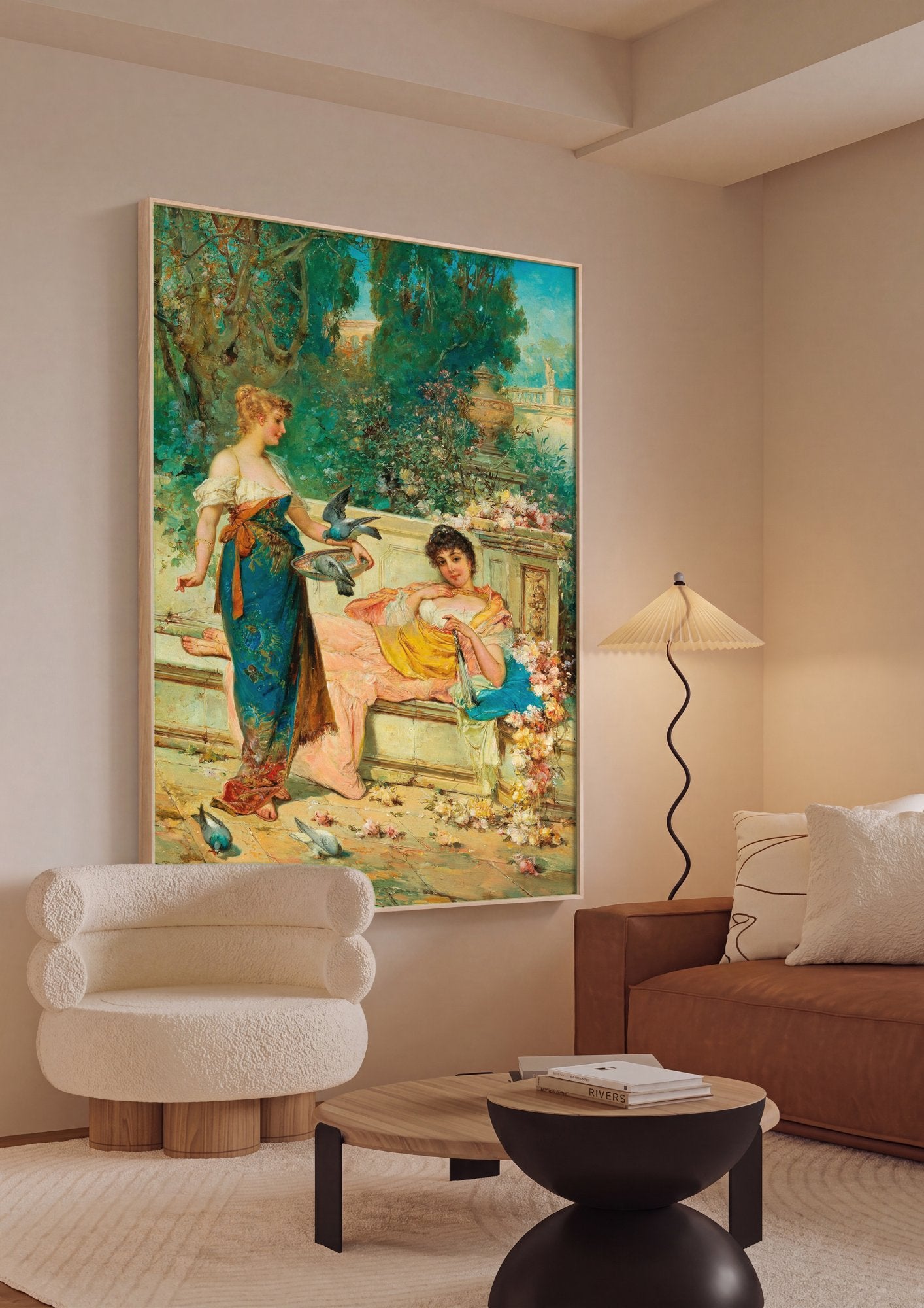 Quadro Decorativo A Oferenda - Hans Zatzka em ambiente decorado
