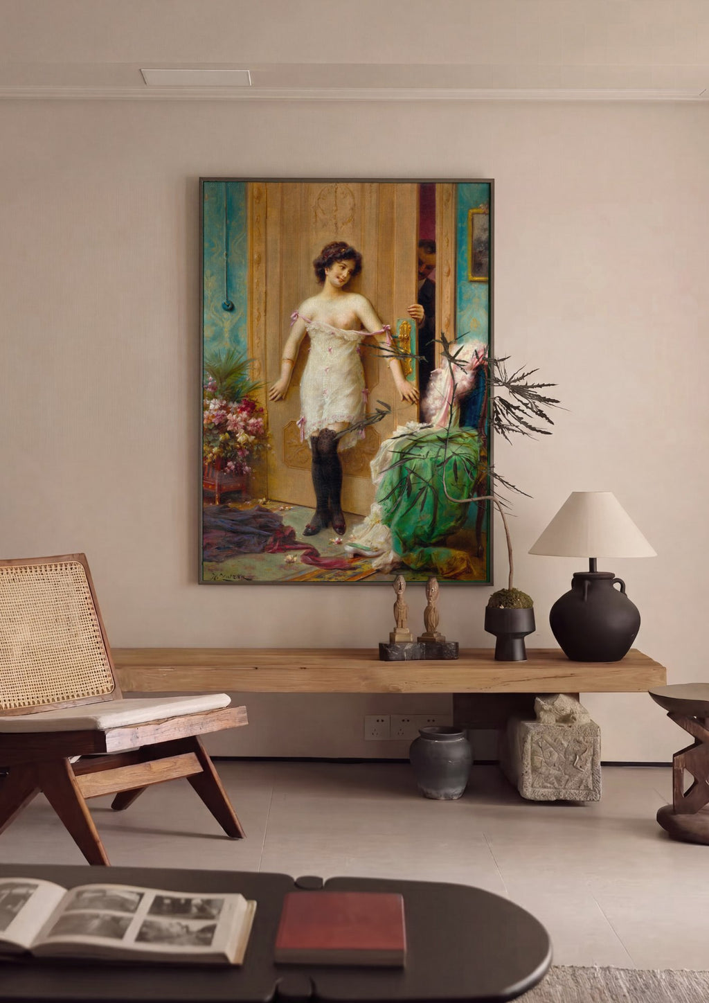 Quadro Decorativo A Surpresa – Hans Zatzka em ambiente decorado