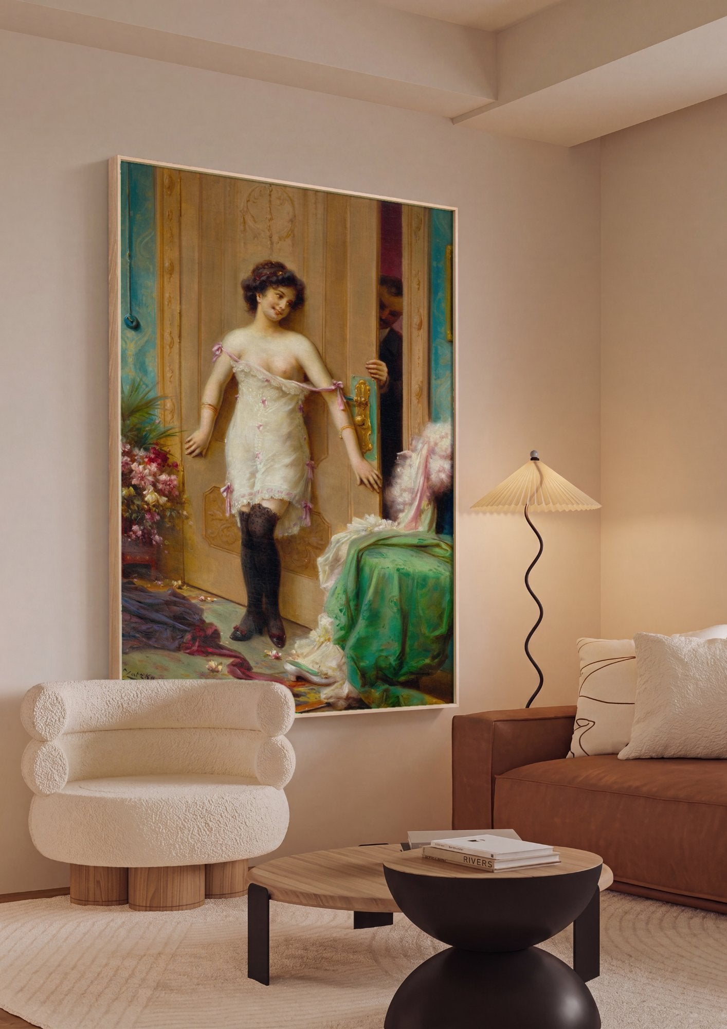 Quadro Decorativo A Surpresa – Hans Zatzka em ambiente decorado